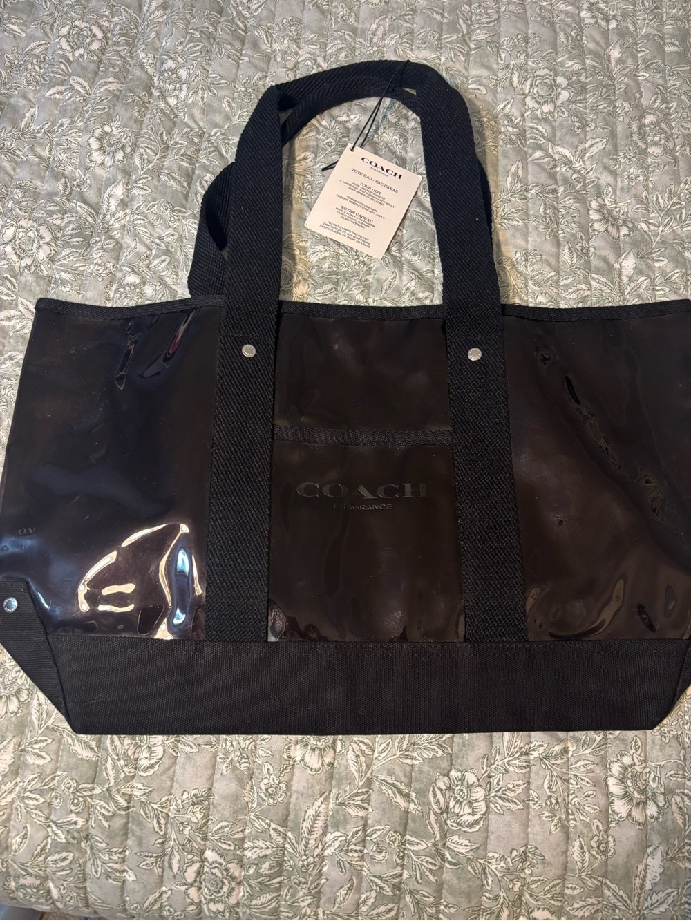 Coach Black Clear-Panel Duffel Men Tote